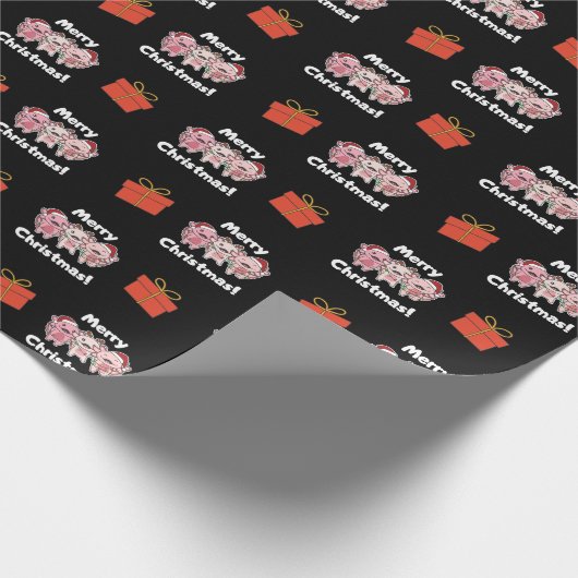 Axolotl kerstmis Axolotls Merry Kerstmis Cadeaupapier (Hoek)