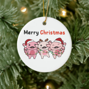 Axolotl kerstmis Axolotls Merry Kerstmis Keramisch Ornament