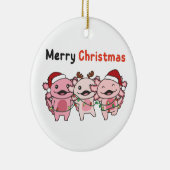 Axolotl kerstmis Axolotls Merry Kerstmis Keramisch Ornament (Rechts)