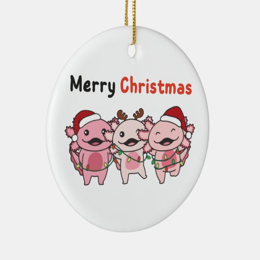 Axolotl kerstmis Axolotls Merry Kerstmis Keramisch Ornament (Rechts)