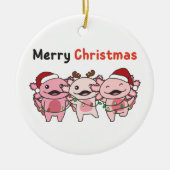 Axolotl kerstmis Axolotls Merry Kerstmis Keramisch Ornament (Voorkant)