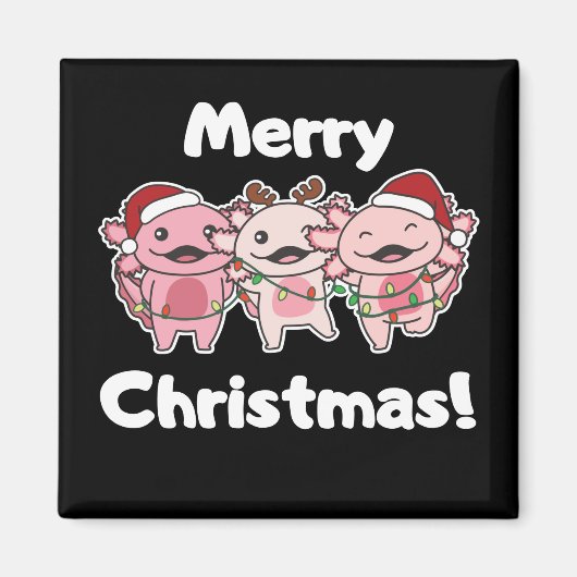 Axolotl Kerstmis Axolotls Merry Kerstmis Ma Magneet (Voorkant)