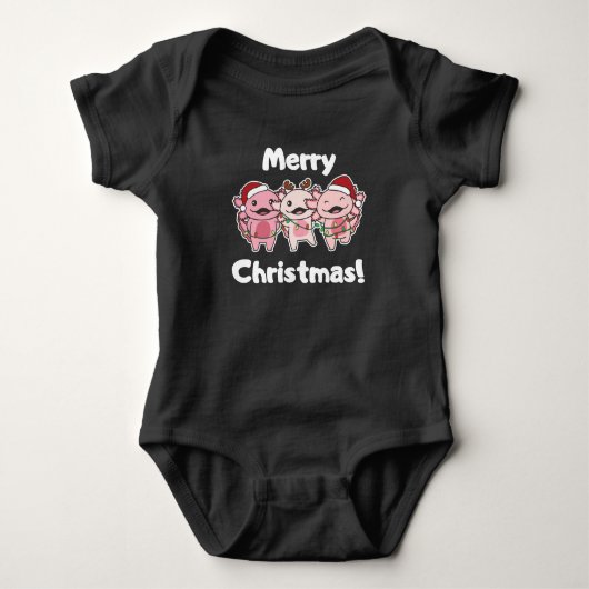 Axolotl kerstmis Axolotls Merry Kerstmis Romper (Voorkant)