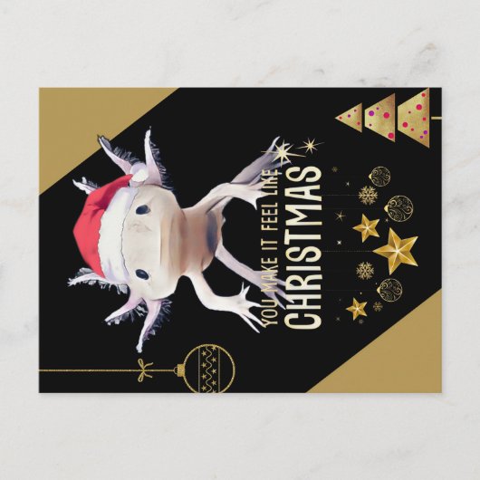 Axolotl-Kerstmis Briefkaart (Voorkant)