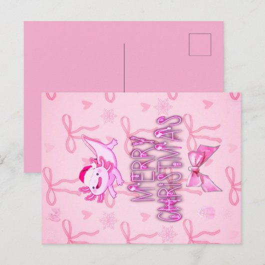 Axolotl-Kerstmis Briefkaart (Voorkant / Achterkant)