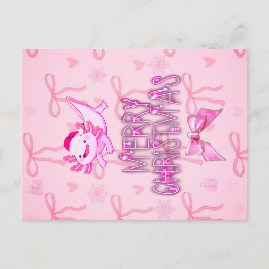 Axolotl-Kerstmis Briefkaart (Voorkant)