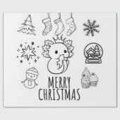 Axolotl-Kerstmis Cadeaupapier (Vlak)