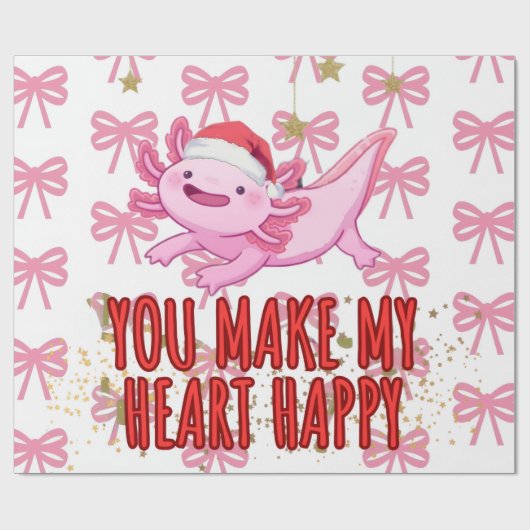 Axolotl-Kerstmis Cadeaupapier (Vlak)