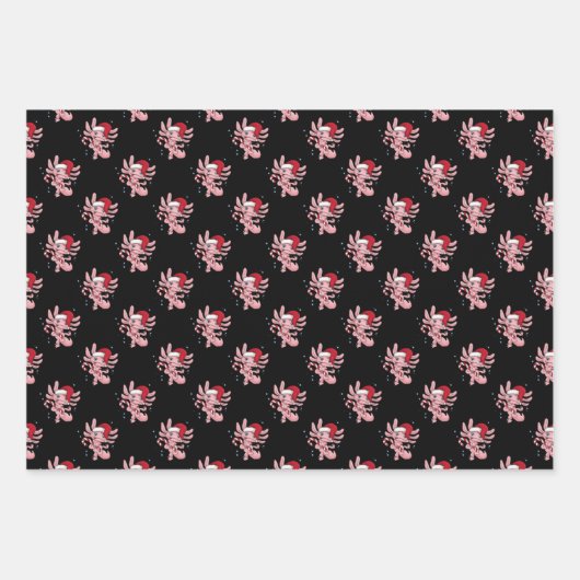 Axolotl Kerstmis Candycane Inpakpapier Vel (Voorkant)