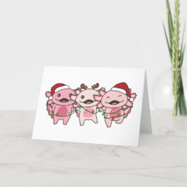 Axolotl Kerstmis Dieren Sweet Axolota Feestdagen Kaart