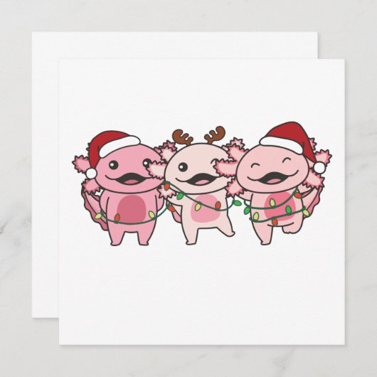 Axolotl Kerstmis Dieren Sweet Axolota Kaart (Voorkant / Achterkant)
