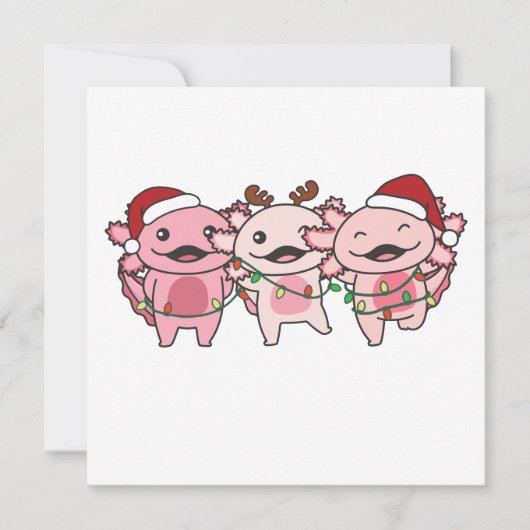 Axolotl Kerstmis Dieren Sweet Axolota Kaart (Voorkant)