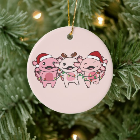 Axolotl Kerstmis Dieren Sweet Axolota Keramisch Ornament (Boom)