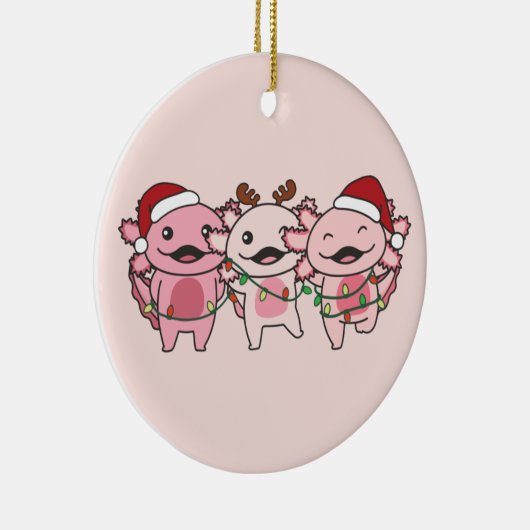 Axolotl Kerstmis Dieren Sweet Axolota Keramisch Ornament (Rechts)