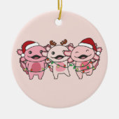 Axolotl Kerstmis Dieren Sweet Axolota Keramisch Ornament (Voorkant)