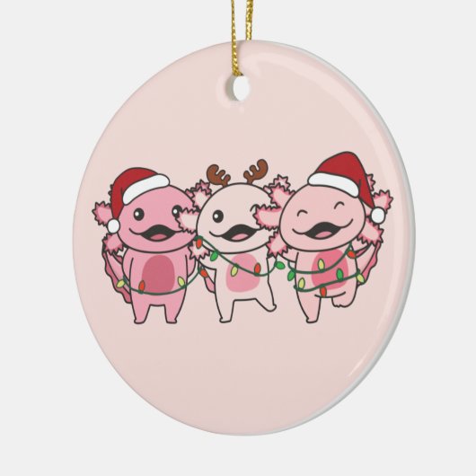 Axolotl Kerstmis Dieren Sweet Axolota Keramisch Ornament (Links)