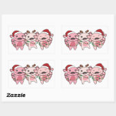 Axolotl Kerstmis Dieren Sweet Axolota Rechthoekige Sticker (Vel)