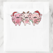 Axolotl Kerstmis Dieren Sweet Axolota Rechthoekige Sticker (Tas)