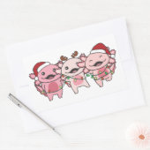Axolotl Kerstmis Dieren Sweet Axolota Rechthoekige Sticker (Envelop)