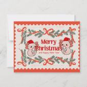 Axolotl-Kerstmis Feestdagenkaart (Voorkant)