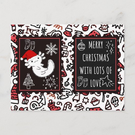 Axolotl-Kerstmis Feestdagenkaart (Voorkant)