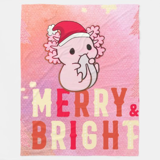 Axolotl-Kerstmis Fleece Deken (Voorkant)