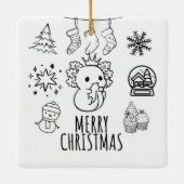 Axolotl-Kerstmis Keramisch Ornament (Achterkant)