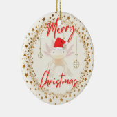 Axolotl-Kerstmis Keramisch Ornament (Rechts)