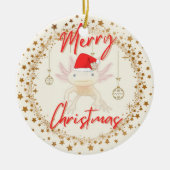 Axolotl-Kerstmis Keramisch Ornament (Voorkant)