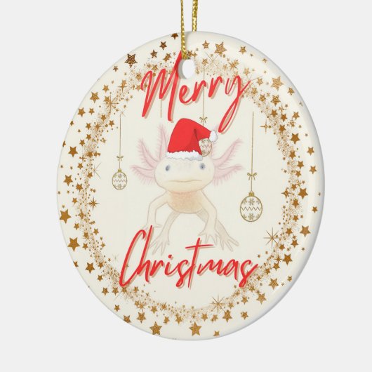 Axolotl-Kerstmis Keramisch Ornament (Links)