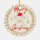 Axolotl-Kerstmis Keramisch Ornament (Achterkant)