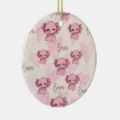 Axolotl-Kerstmis Keramisch Ornament (Rechts)