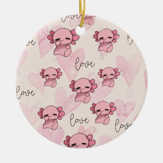 Axolotl-Kerstmis Keramisch Ornament (Voorkant)