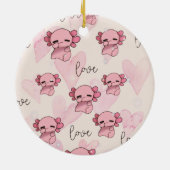 Axolotl-Kerstmis Keramisch Ornament (Achterkant)