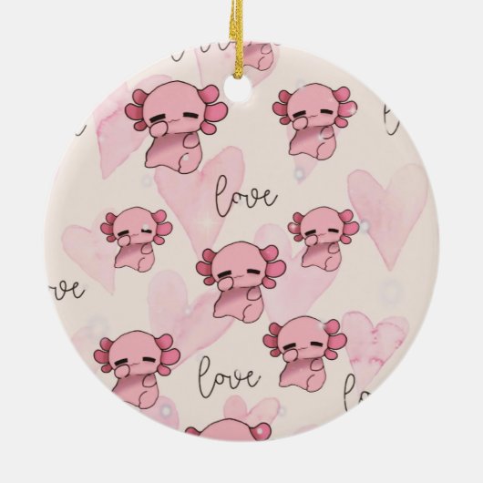 Axolotl-Kerstmis Keramisch Ornament (Achterkant)