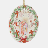 Axolotl-Kerstmis Keramisch Ornament (Rechts)