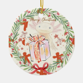 Axolotl-Kerstmis Keramisch Ornament