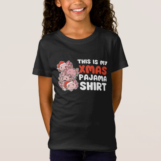 Axolotl Kerstmis kerstpyjama T-shirt (Voorkant)