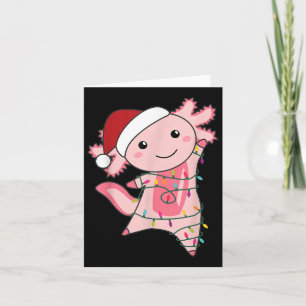 Axolotl-kerstmis met lichte kerst Axolotl Kaart