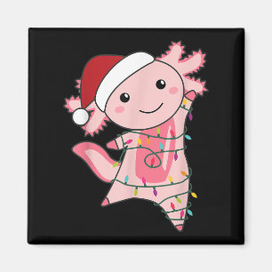 Axolotl-kerstmis met lichte kerst Axolotl Magneet