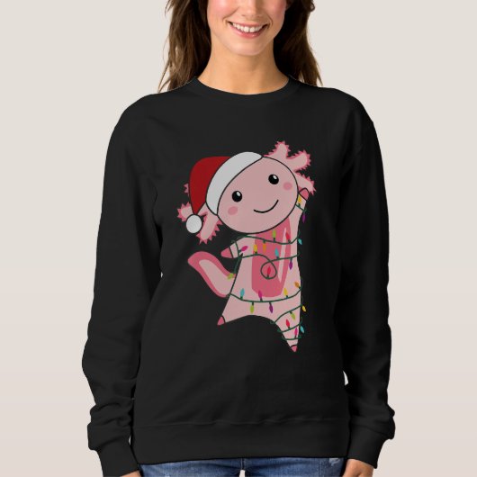 Axolotl-kerstmis met lichte kerst Axolotl Trui (Voorkant)