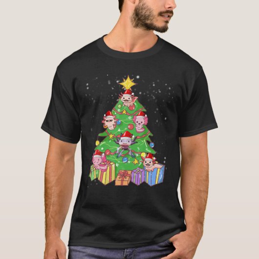 Axolotl Kerstmis Pajama Kinder Jeugd Funny Axolotl T-shirt (Voorkant)