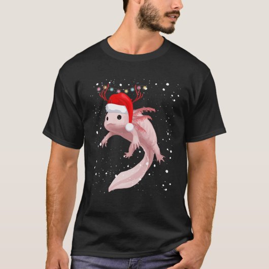 Axolotl Kerstmis Pajama Kinder jeugdklap Axolotl X T-shirt (Voorkant)