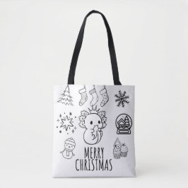 Axolotl-Kerstmis Tote Bag