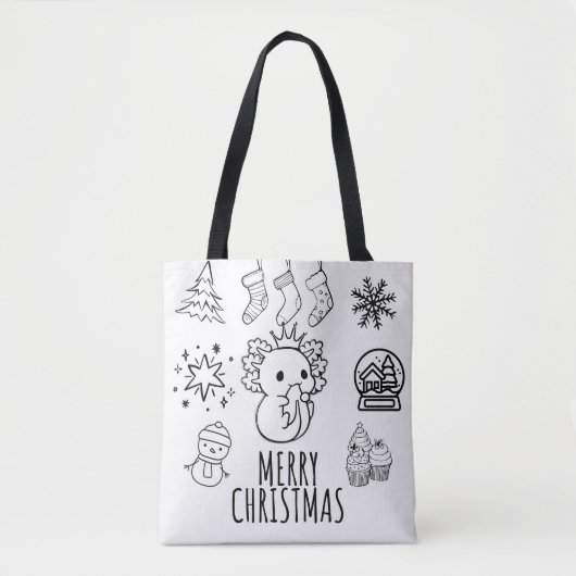 Axolotl-Kerstmis Tote Bag (Voorkant)
