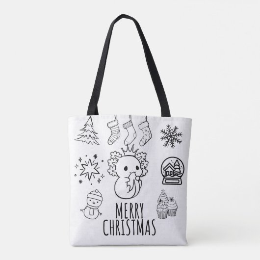 Axolotl-Kerstmis Tote Bag (Achterkant)
