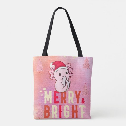 Axolotl-Kerstmis Tote Bag (Achterkant)