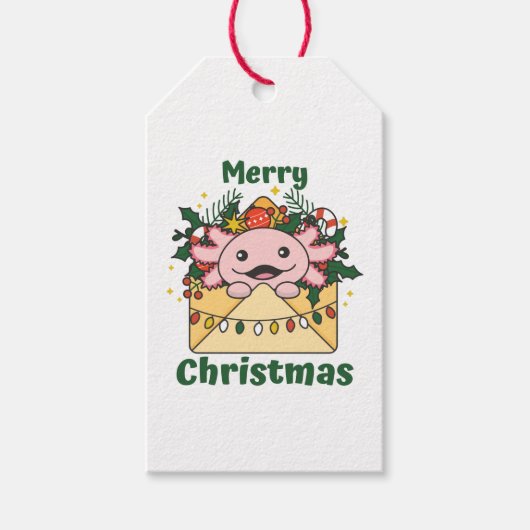 Axolotl Kerstmis Winter Animals Axolotl Cadeaulabel (Voorkant)