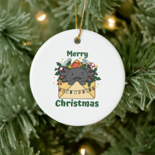 Axolotl Kerstmis Winter Animals Axolotl Keramisch Ornament