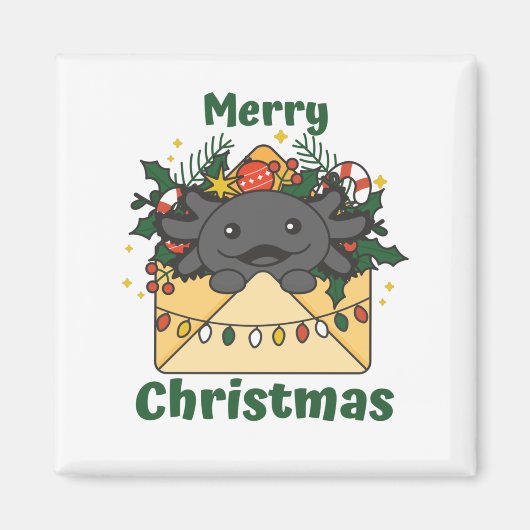 Axolotl Kerstmis Winter Animals Axolotl Magneet (Voorkant)